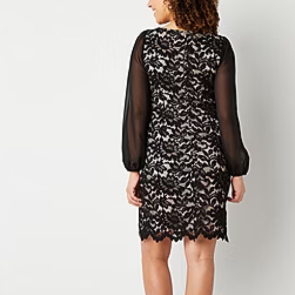 Jessica Howard Long Sheer Sleeve Lace Sheath Dress size 18 NWT - Picture 6 of 6